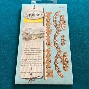 NWT Spellbinders Die D-Lites “Happy Birthday Garland” s2-187